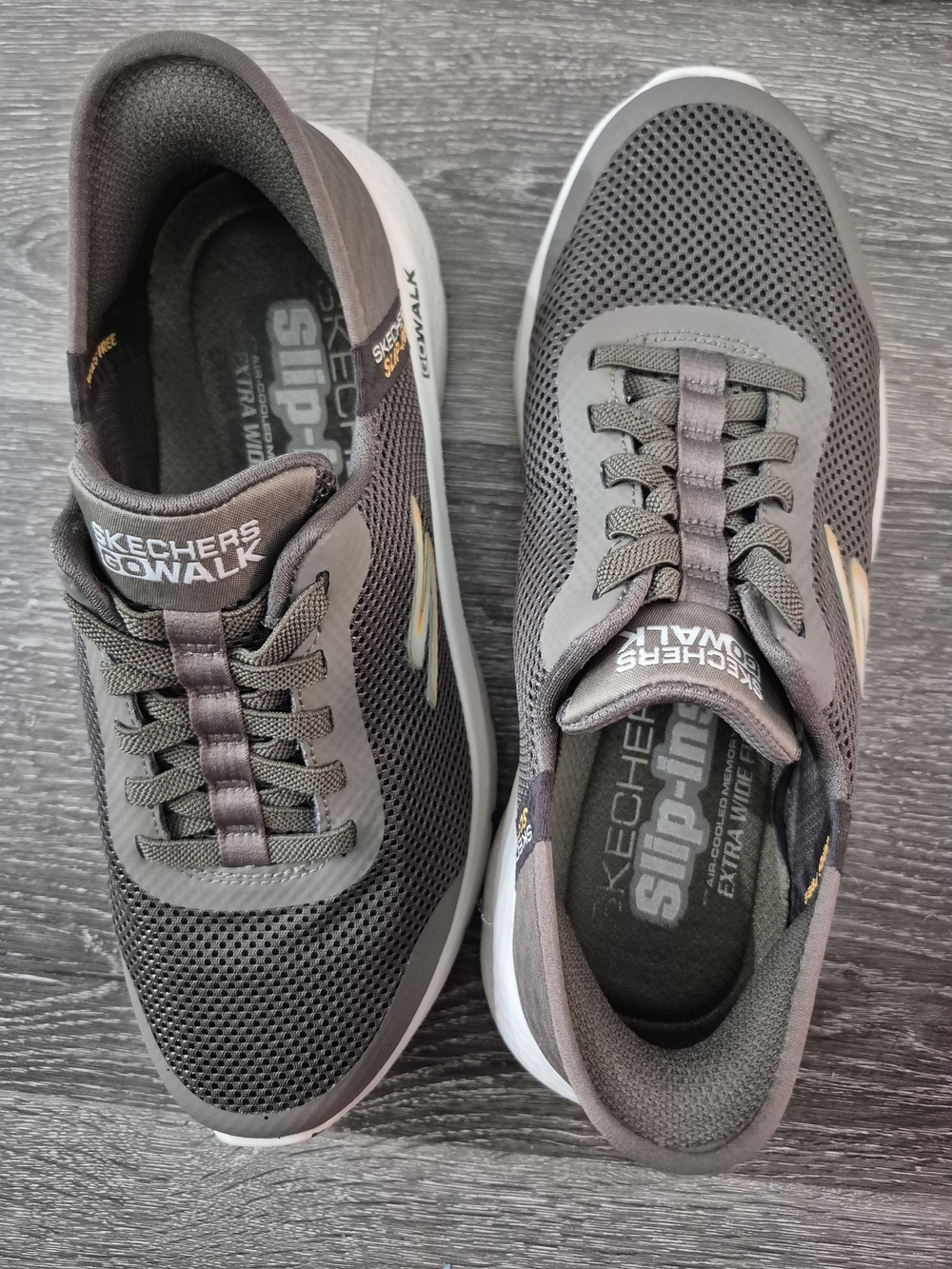 Skechers Gray Mesh Lace-Up GOwalk Athletic Sneakers
